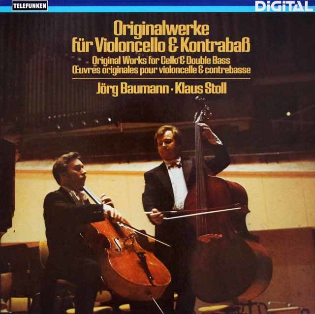 シュトール、バウマンのチェロとバスのためのオリジナル作品集　独TELEFUNKEN　3738　LP レコード