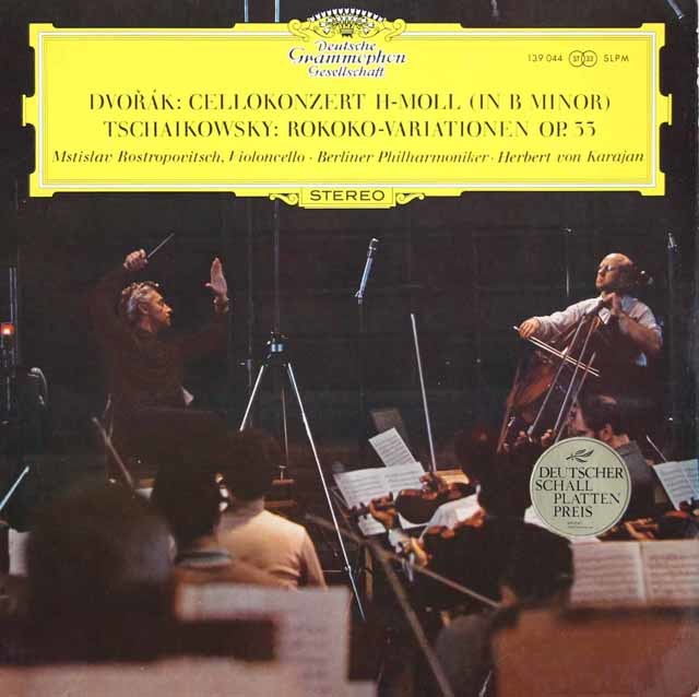【直筆サイン入り】　ロストロポーヴィチ、カラヤンのドヴォルザーク/チェロ協奏曲ほか　独DGG　3738　LP レコード