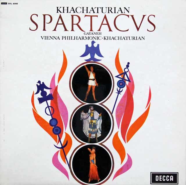 ハチャトゥリアン自作自演/バレエ音楽「スパルタカス」&「ガイーヌ」　英DECCA　3739　LP レコード