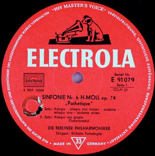 LP レコード フルトヴェングラーのチャイコフスキー/交響曲第6番「悲愴