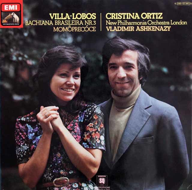 オルティス、アシュケナージのヴィラ=ロボス/ブラジル風バッハ第3番ほか　独EMI　3737　LP レコード