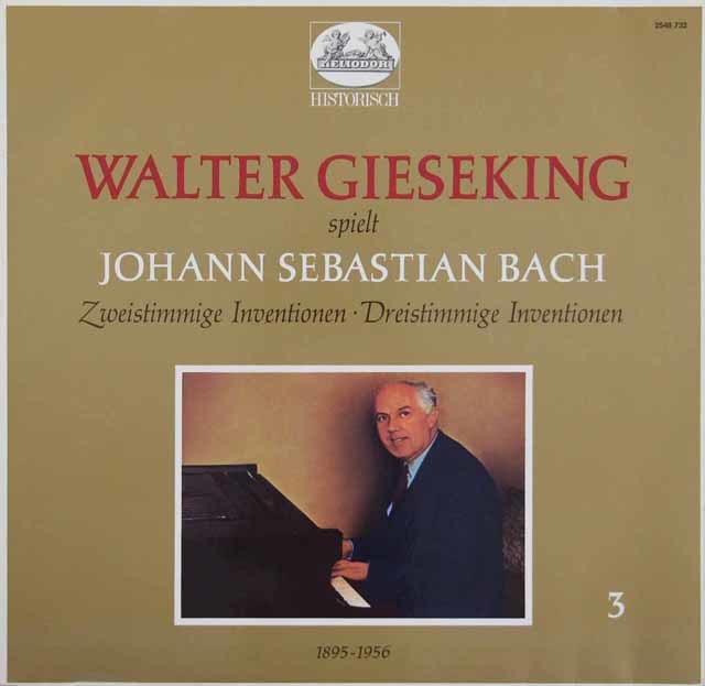 ギーゼキングのバッハ/2声のインヴェンションと3声のシンフォニア　独HELIODOR　3737　LP レコード