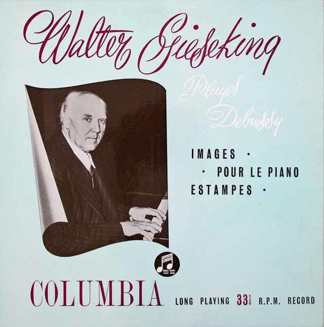 【オリジナル盤】　ギーゼキングのドビュッシー/「ピアノのために」「版画」&「映像」　英Columbia　3110　LP レコード