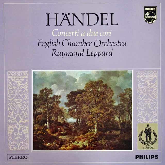レッパードのヘンデル/二重協奏曲第1～3番　伊PHILIPS　3429　LP レコード