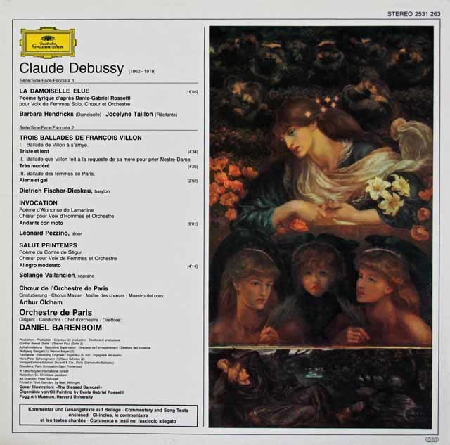ダニエル・バレンボイム ドビュッシー:選ばれたおとめ/フランソワ