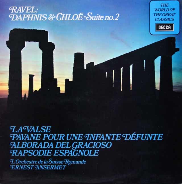 アンセルメのラヴェル/バレエ「ダフニスとクロエ」第2組曲ほか　英DECCA　3112　LP レコード