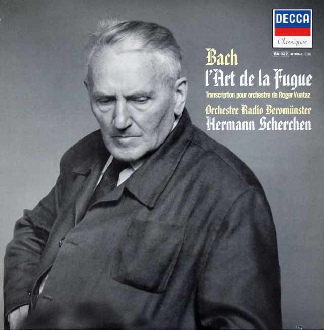 シェルヘンのバッハ/フーガの技法(管弦楽編曲版）　仏DECCA　3113　LP レコード
