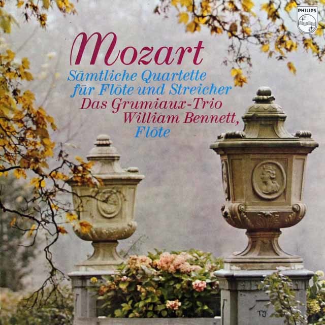 ベネット、グリュミオー・トリオのモーツァルト/フルート四重奏曲全集　英PHILIPS　3621　LP レコード