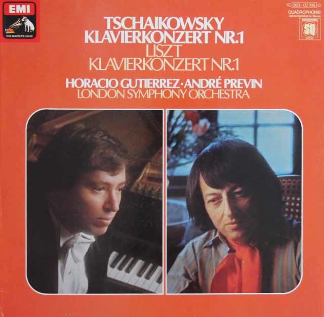 グティエレス、プレヴィンのチャイコフスキー、リスト/ピアノ協奏曲集　独EMI　3740　LP レコード