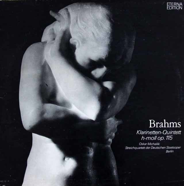 ミヒャリク、ベルリン・ドイツ・オーパー四重奏団のブラームス/クラリネット五重奏曲　独ETERNA　3495　LP レコード
