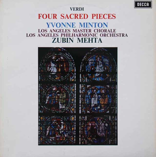 【オリジナル盤】　メータ、ミントンのヴェルディ/聖歌四篇　英DECCA　3741　LP レコード