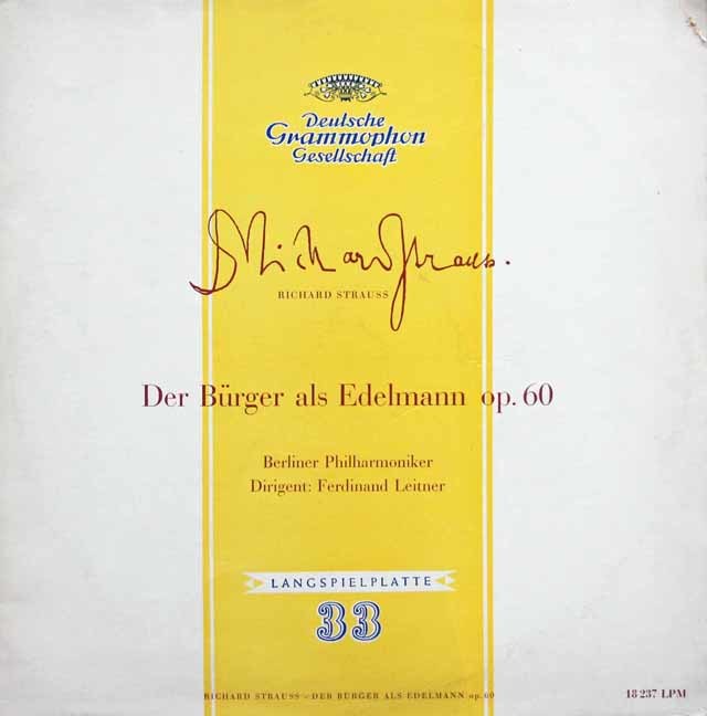ライトナーのR.シュトラウス/「町人貴族」　独DGG　3741　LP レコード