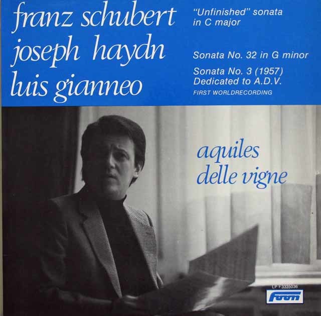 アキルズ・デル・ビンのシューベルト/ピアノソナタ「未完成」ハ長調ほか　ベルギーFOON　3741　LP レコード