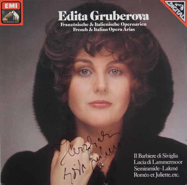 【直筆サイン入り】グルベローヴァのフランス&イタリアオペラアリア集　独EMI　3117　LP レコード