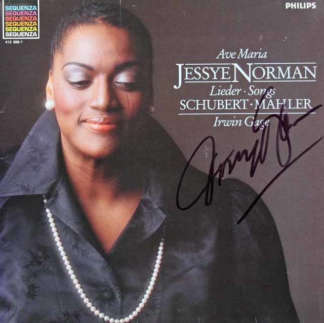 【直筆サイン入り】　ノーマンのシューベルト、マーラー/歌曲集　蘭PHILIPS　3742　LP レコード