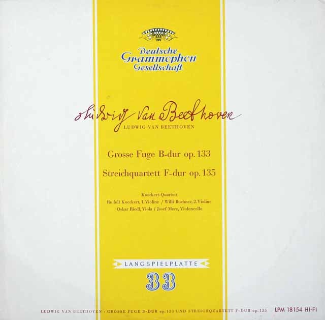 ケッケルト四重奏団のベートーヴェン/大フーガ&弦楽四重奏曲第16番　独DGG　3742　LP レコード