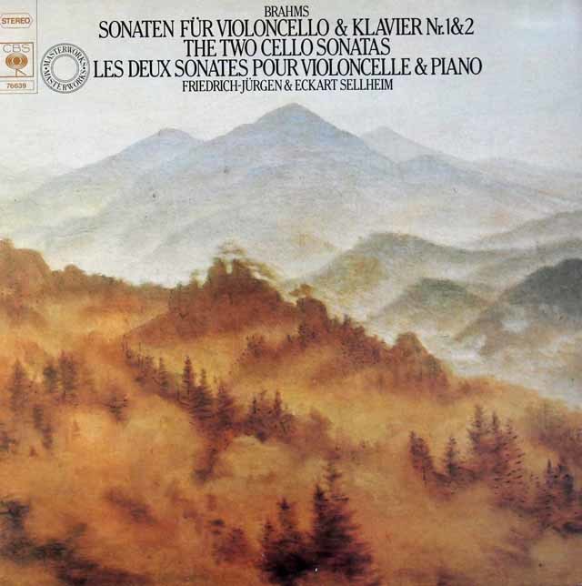 ゼルハイム兄弟のブラームス/チェロソナタ第1、2番　独CBS　3495　LP レコード