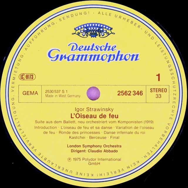 LP レコード 直筆サイン入り アバドのストラヴィンスキー/バレエ音楽集