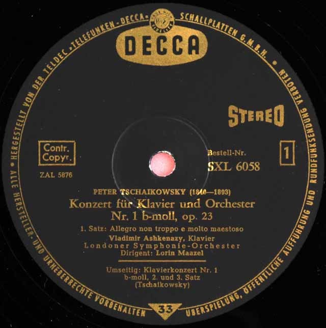 LP レコード アシュケナージ&マゼールのチャイコフスキー/ピアノ協奏曲