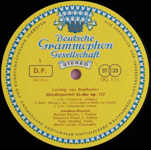 LP レコード ドイツ最初期盤 アマデウス四重奏団のベートーヴェン/後期