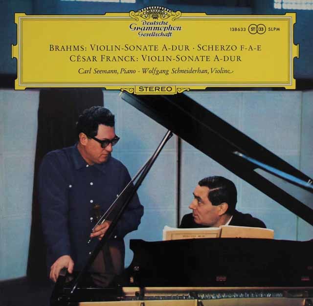 【独最初期盤】　シュナイダーハン、ゼーマンのブラームス/ヴァイオリンソナタ第2番ほか　独DGG　3743　LP レコード