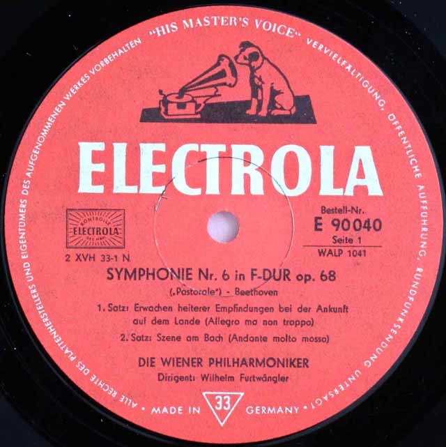 LP レコード フルトヴェングラーのベートーヴェン/交響曲第6番「田園
