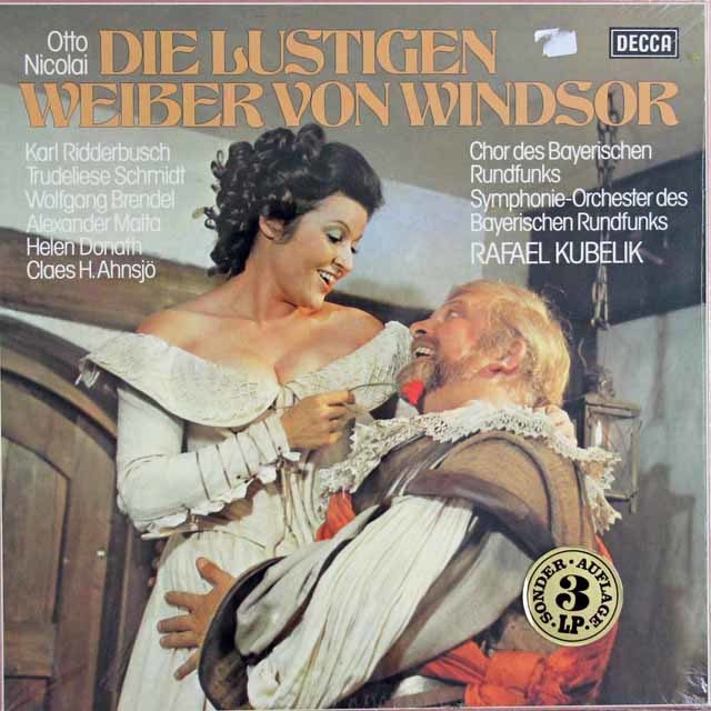 【未開封】　クーベリックのニコライ/歌劇「ウィンザーの陽気な女房たち」全曲　独DECCA　3743　LP レコード