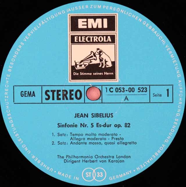LP レコード カラヤンのシベリウス/交響曲第5番