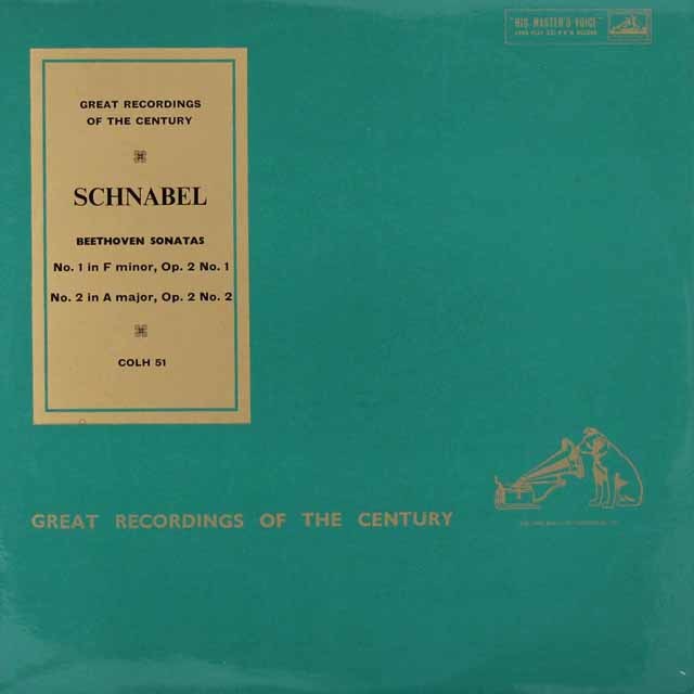 シュナーベルのベートーヴェン/ピアノソナタ第1番、第2番　英EMI（HMV）　3441　LP レコード