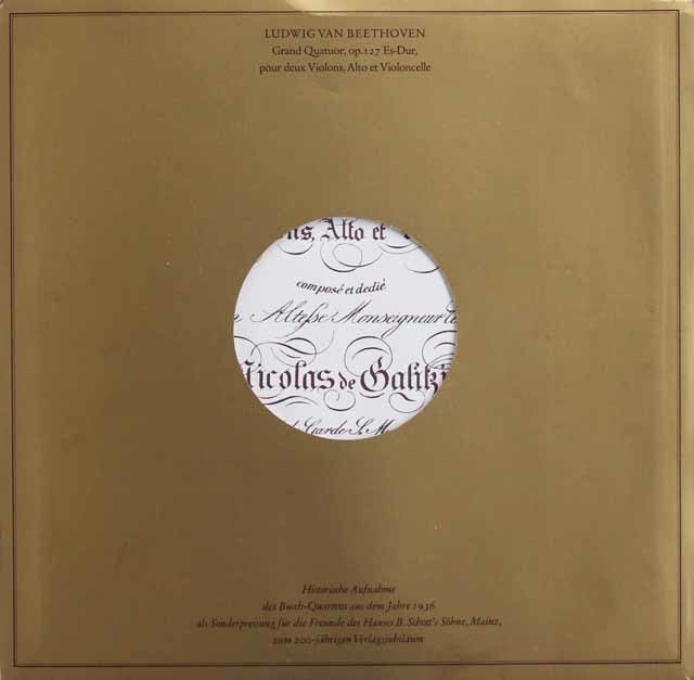 ブッシュ四重奏団のベートーヴェン/弦楽四重奏曲第12、14番　独Schott　3745　LP レコード