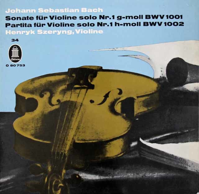シェリングのバッハ/無伴奏ヴァイオリン・ソナタ、パルティータ全曲　独Odeon　3493　LP レコード