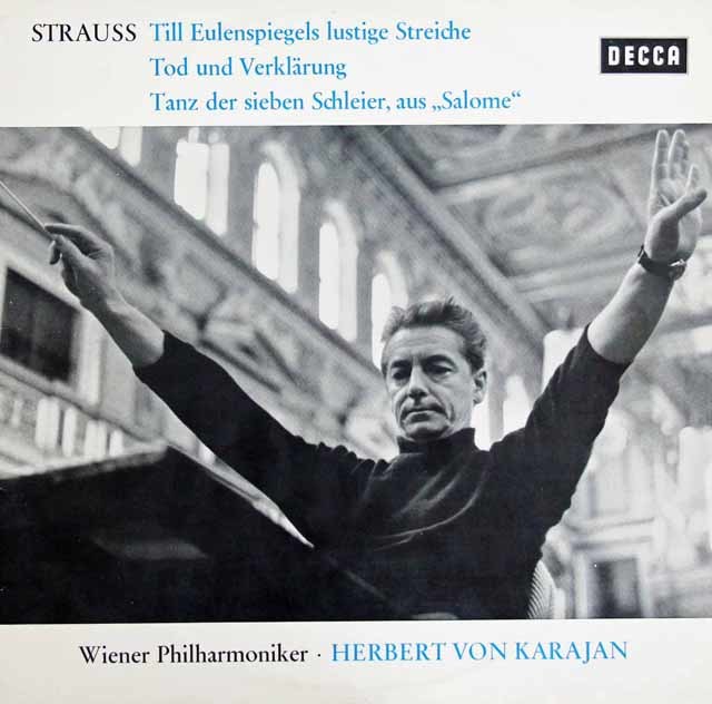 カラヤンのR.シュトラウス/「ティル」、「死と変容」、「サロメ」　独DECCA　3493　LP レコード