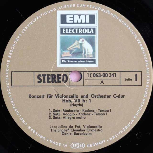 LP レコード デュ・プレのハイドン、ボッケリーニ/チェロ協奏曲 独EMI 3745