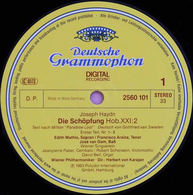LP レコード カラヤン、ウィーン・フィルのハイドン/「天地創造」 独