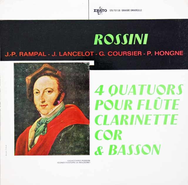 ランパル&ランスロらのロッシーニ/管楽四重奏曲集　仏ERATO　3134　LP レコード