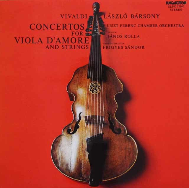 バールショニのヴィヴァルディ/ヴィオラ・ダモーレ協奏曲集　ハンガリーHUNGAROTON　3135　LP レコード