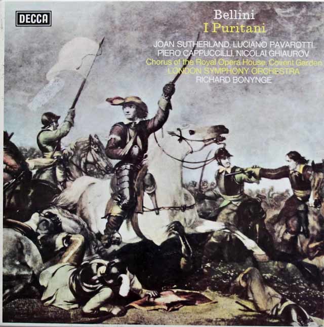 【オリジナル盤】サザーランド＆パヴァロッティのベッリーニ/「清教徒」全曲　英DECCA　3137　LP レコード