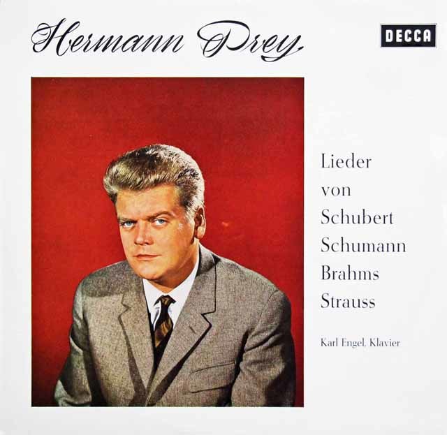 プライのシューベルト、シューマン、ブラームス、R.シュトラウス/歌曲集　独DECCA　3141　LP レコード
