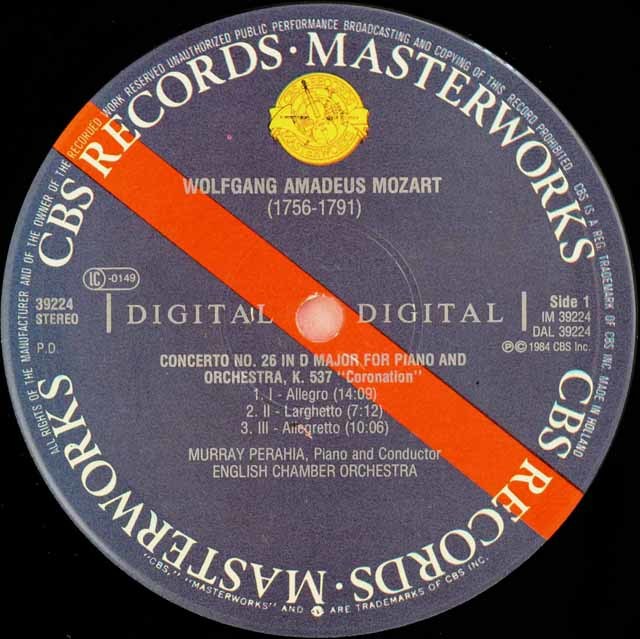 LP レコード ペライアのモーツァルト/ピアノ協奏曲第26番「戴冠