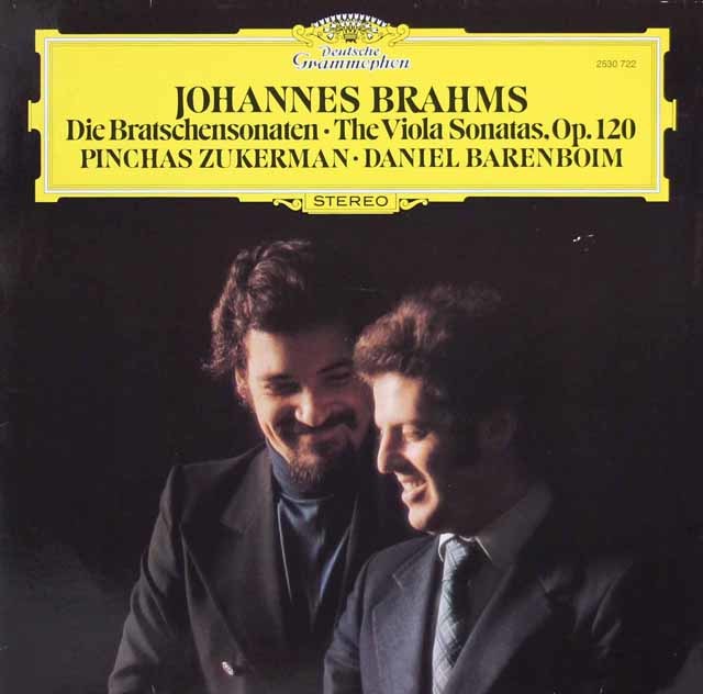 ズッカーマン、バレンボイムのブラームス/ヴィオラ・ソナタ第1、2番　独DGG　3709　LP レコード
