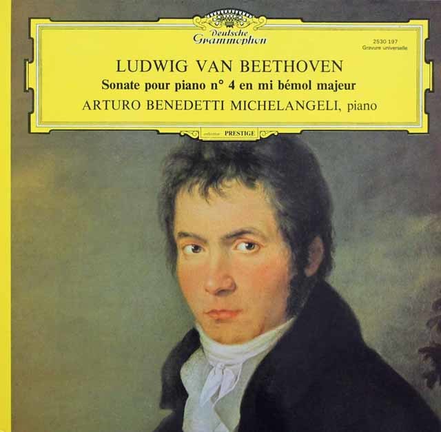 ミケランジェリのベートーヴェン/ピアノソナタ第4番　仏DGG　3710　LP レコード