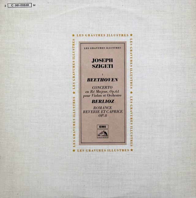 シゲティ、ワルターのベートーヴェン/ヴァイオリン協奏曲ほか　仏EMI（VSM）　3144　LP レコード