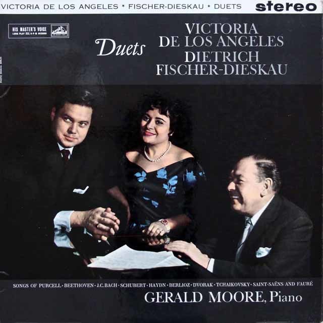 【オリジナル盤】　アンヘレス、ディースカウ、ムーアの二重唱集（パーセル、ベートーヴェン、バッハ、シューベルトほか）　英EMI　3710　LP レコード