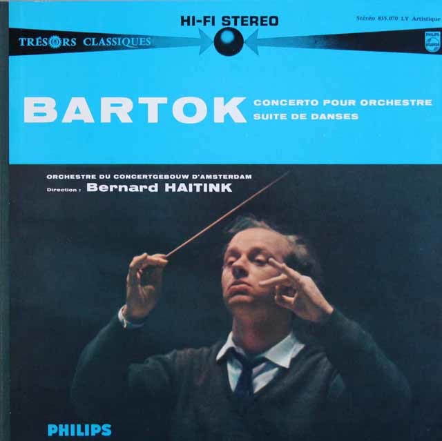 【仏最初期盤】　ハイティンクのバルトーク/管弦楽の為の協奏曲ほか　仏PHILIPS　3710　LP レコード