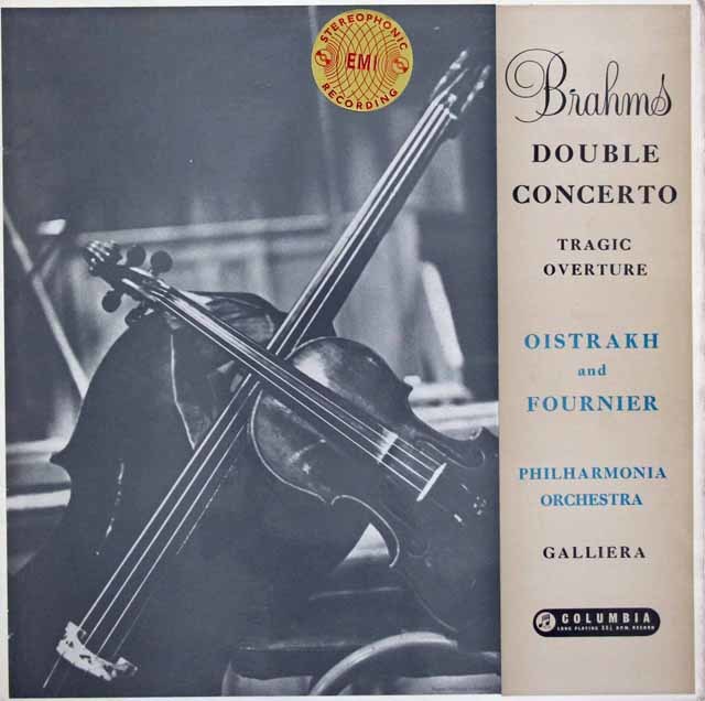 オイストラフ&フルニエのブラームス/ヴァイオリンとチェロのための二重協奏曲　英Columbia　3145　LP レコード