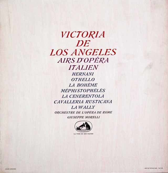 アンヘレスのイタリア・オペラ・アリア集　仏EMI（VSM）　3504　LP レコード