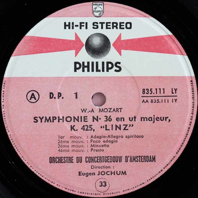 LP レコード ヨッフムのモーツァルト/交響曲第36番「リンツ」&第38番