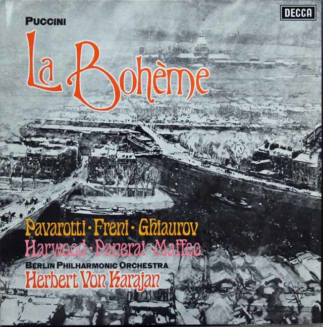 【オリジナル盤】　カラヤンのプッチーニ/「ラ・ボエーム」全曲　英DECCA　3146　LP レコード
