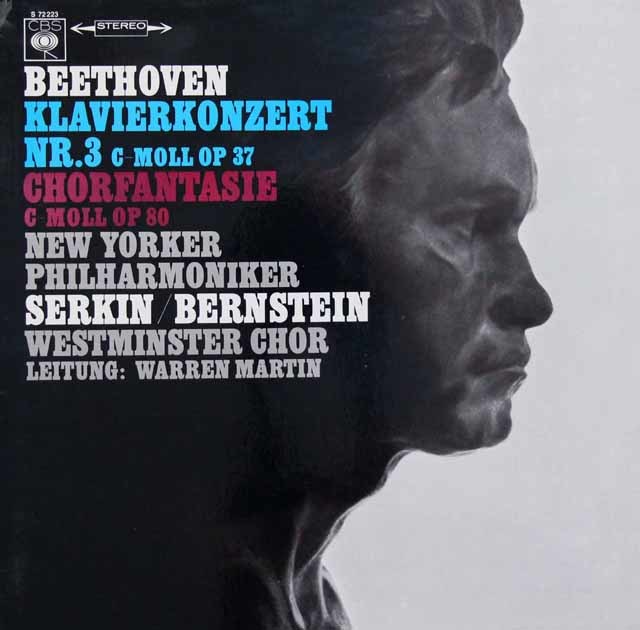 ゼルキン、バーンスタインのベートーヴェン/ピアノ協奏曲第3番、合唱幻想曲　独CBS　3711　LP レコード