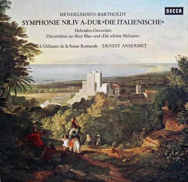アンセルメのメンデルスゾーン/交響曲第4番「イタリア」ほか　独DECCA　3711　LP レコード